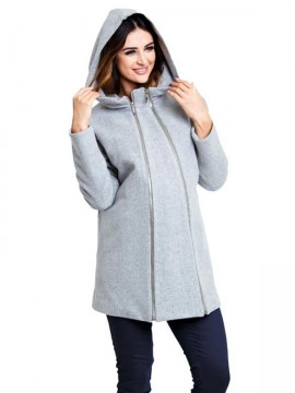 Happymum - Tehotenský zimný kabát Casmiro grey