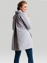 Kabát pre tehotné na zimu sivý