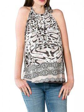 Top Halter printed Dessin