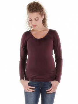 dlhý rukáv - Basic tehotenské tričko fialové