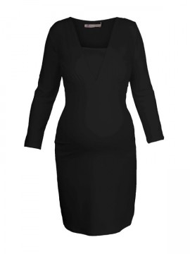 Queen Mum - Laura tehotenské šaty na kojenie čierne