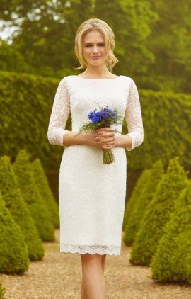 krátke čipkované - Katherine svadobné šaty dlhý rukáv