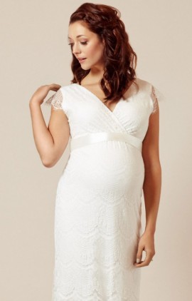 inšpirované vintage štýlom - Imogen tehotenské svadobné šaty krátke