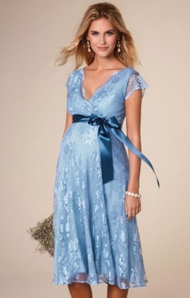 krátke šaty na svadbu hosť - Eden dusk blue tehotenské šaty na svadbu