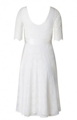 jemné, výnimočná čipka - Verona krátke svadobné tehotenské šaty