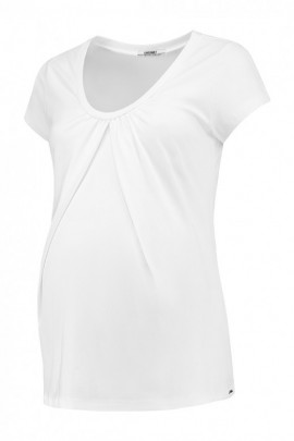 krátky rukáv - GOTS tričko na dojčenie z bio bavlny biele