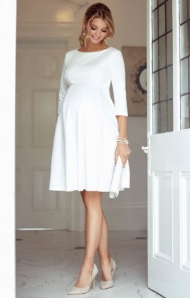Sienna tehotenské svadobné šaty krémove