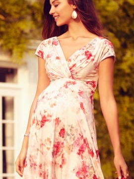 English Rose - Tehotenské kvetinové šaty slávnostné