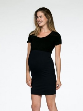 business sukňa pre tehotné - Tehotenská sukňa čierna Ponte di Roma 