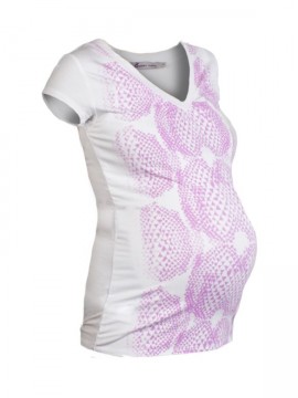 Queen Mum - Printed tehotenské tričko ružové
