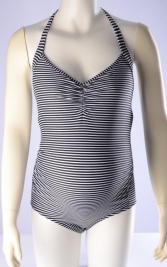Black stripe tehotenské plavky košík D-E