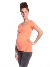 Basic tehotenské tričko na kojenie broskyňová