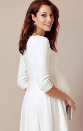 Sienna tehotenské svadobné šaty krémove